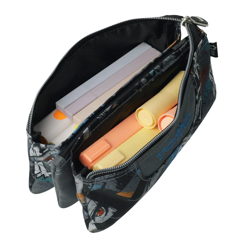 TOTTO Mochila escolar con ruedas Renglones + Estuche Tablero - 7YL Okubo
