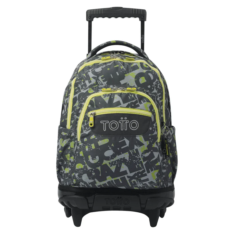 TOTTO Mochila escolar con ruedas Renglones + Estuche Tablero - 7YJ Texgrunge