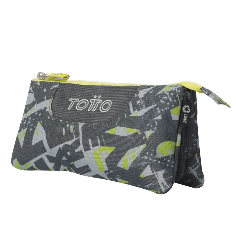 TOTTO Mochila escolar con ruedas Renglones + Estuche Tablero - 7YJ Texgrunge