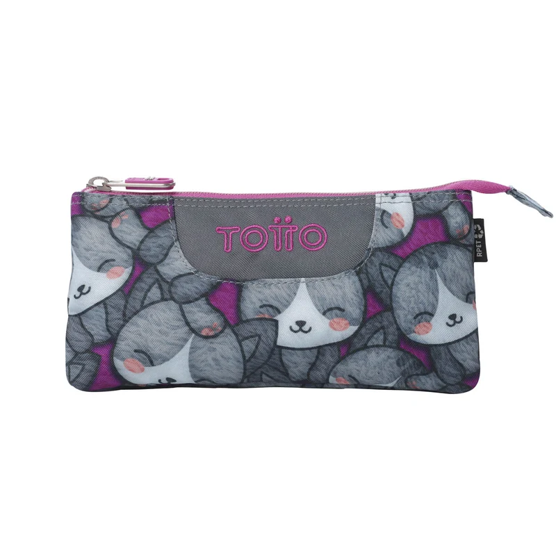 TOTTO Mochila escolar con ruedas Renglones + Estuche Tablero - 7YI Kitten Rose