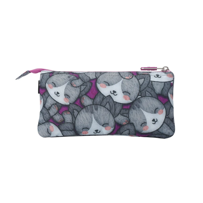 TOTTO Mochila escolar con ruedas Renglones + Estuche Tablero - 7YI Kitten Rose