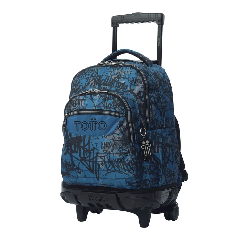 TOTTO Mochila escolar con ruedas Renglones + Estuche Tablero - 4EC Urban Graph