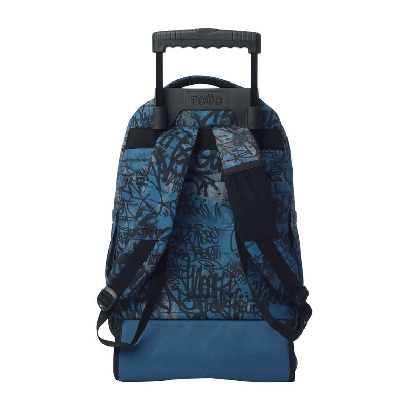 TOTTO Mochila escolar con ruedas Renglones + Estuche Tablero - 4EC Urban Graph