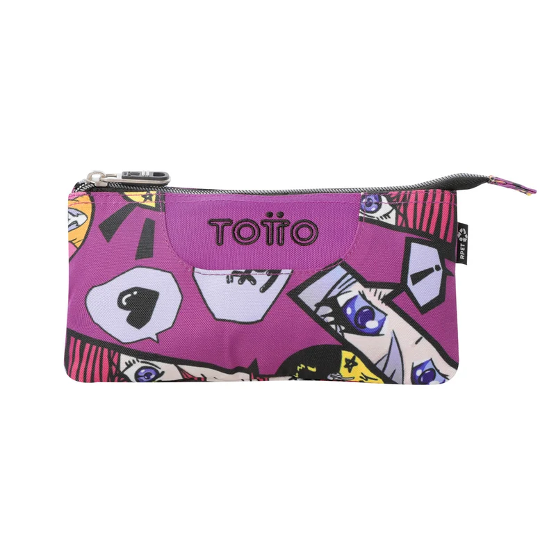 TOTTO Mochila escolar con ruedas Renglones + Estuche Tablero - 1KC Kitsune