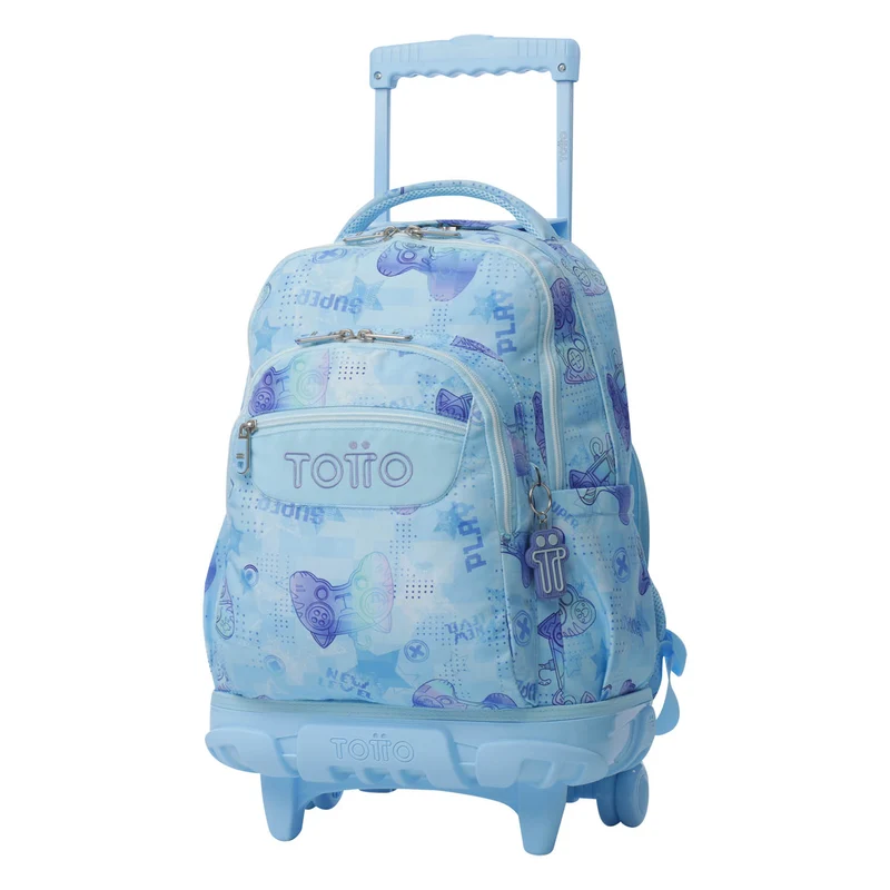 TOTTO Mochila escolar con ruedas Renglones + Estuche Tablero - 1FY Polar
