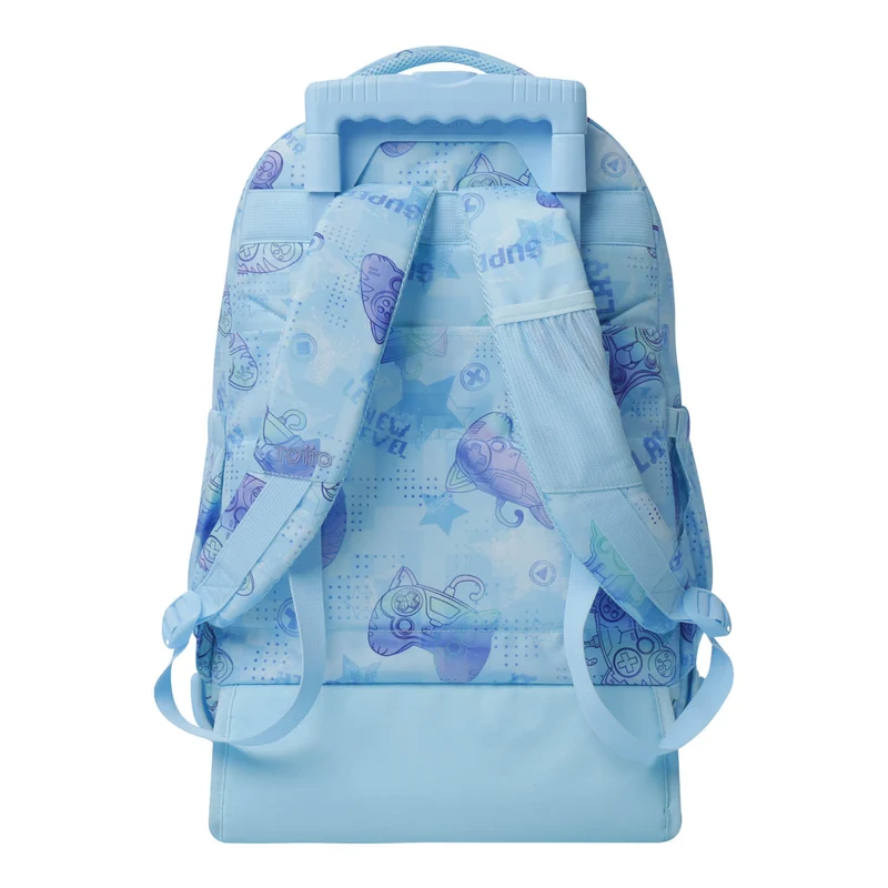 TOTTO Mochila escolar con ruedas Renglones + Estuche Tablero - 1FY Polar