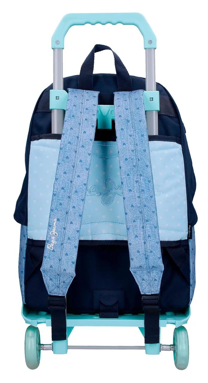 68223T2 MOCHILA ADAP.42CM.C/CARRO PJL NONI DENIM AZUL CLAR