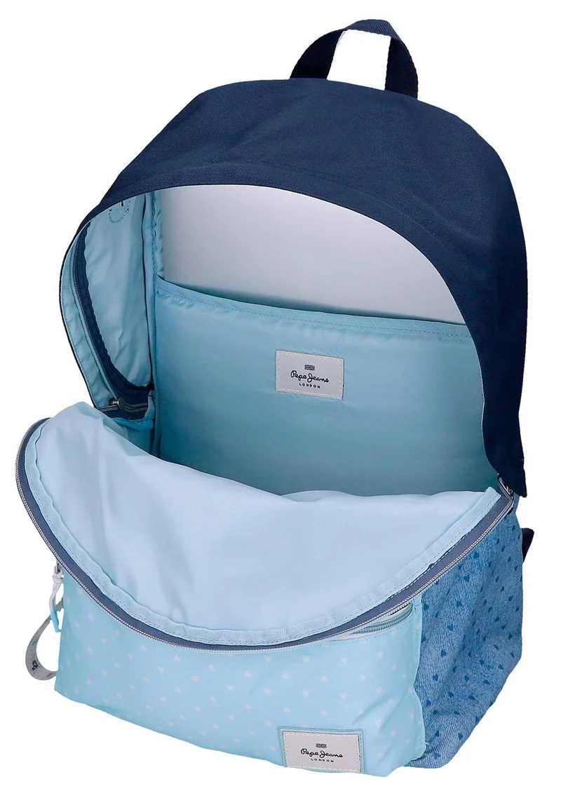 68223T2 MOCHILA ADAP.42CM.C/CARRO PJL NONI DENIM AZUL CLAR