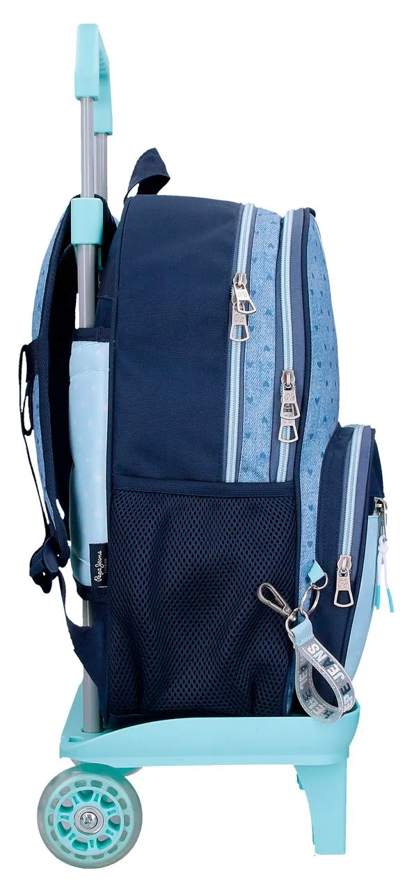 68222T2 MOCHILA ADAP. 40CM. 2C. C/CARRO PJL NONI DENIM AZU