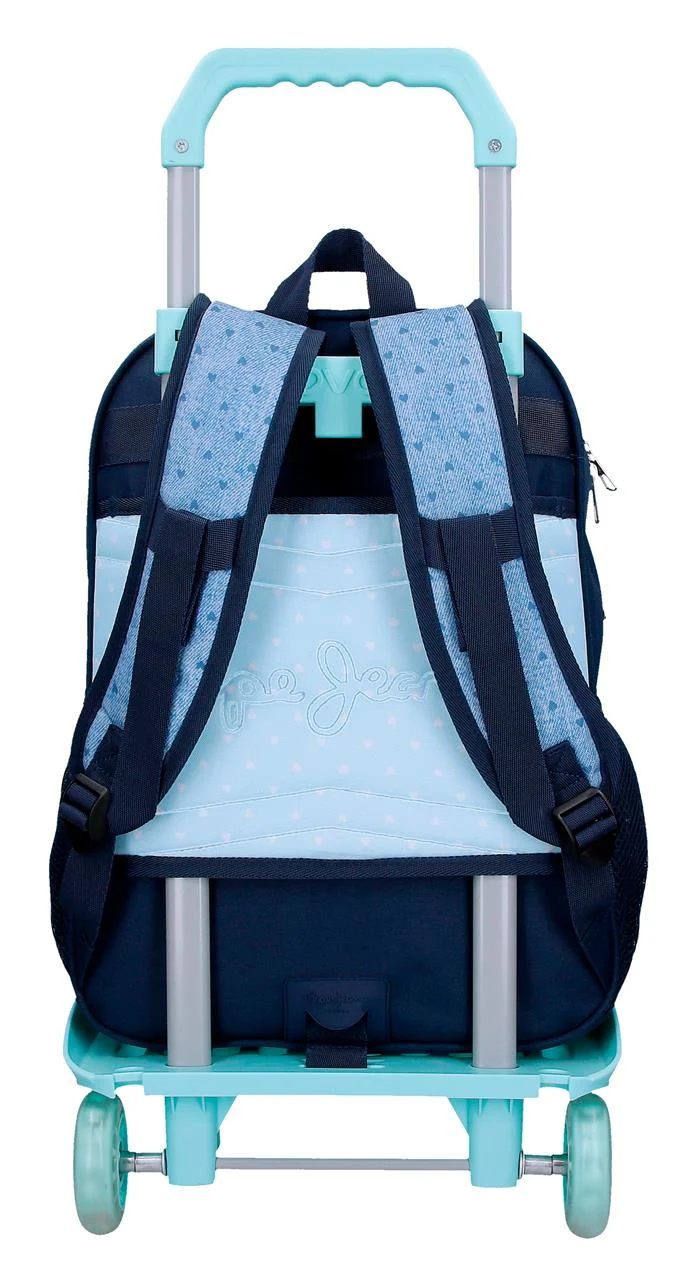 68222T2 MOCHILA ADAP. 40CM. 2C. C/CARRO PJL NONI DENIM AZU