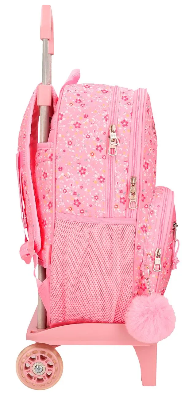 67122T3 MOCHILA ADAP. 40CM. 2C. C/CARRO PJL ALENKA ROSA