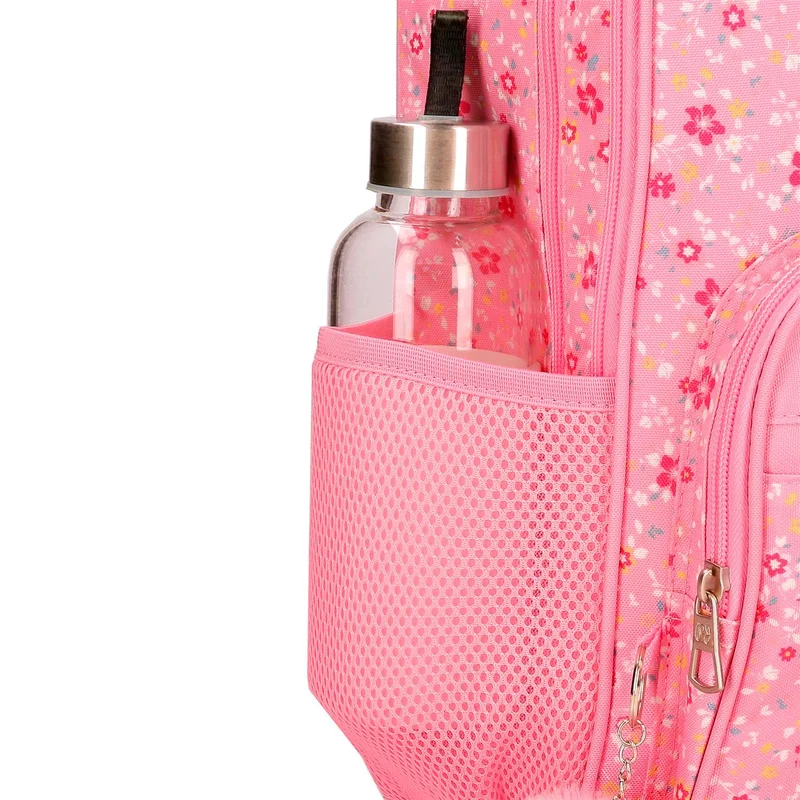 67122T3 MOCHILA ADAP. 40CM. 2C. C/CARRO PJL ALENKA ROSA