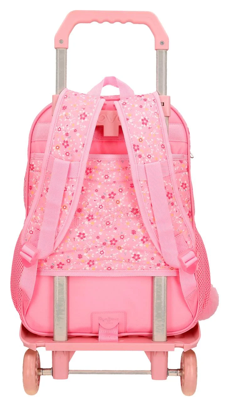 67122T3 MOCHILA ADAP. 40CM. 2C. C/CARRO PJL ALENKA ROSA