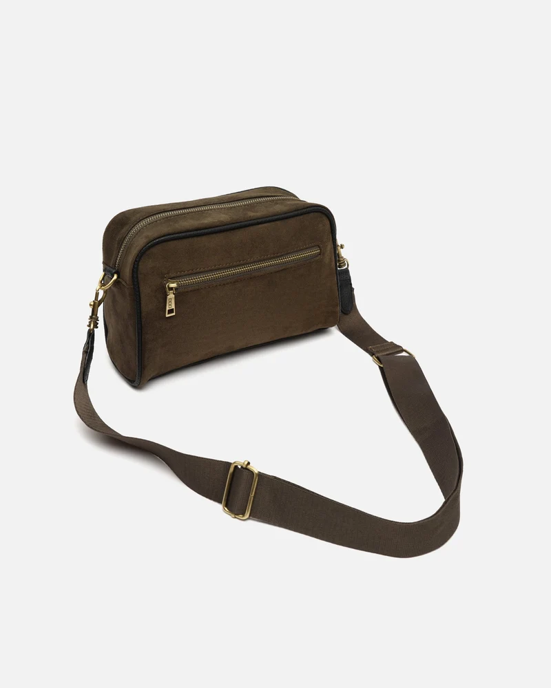 Mider bolso bandolera efecto ante y estampado animal print