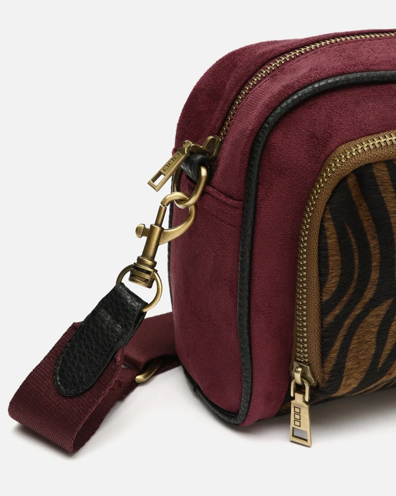 Mider bolso bandolera efecto ante y estampado animal print