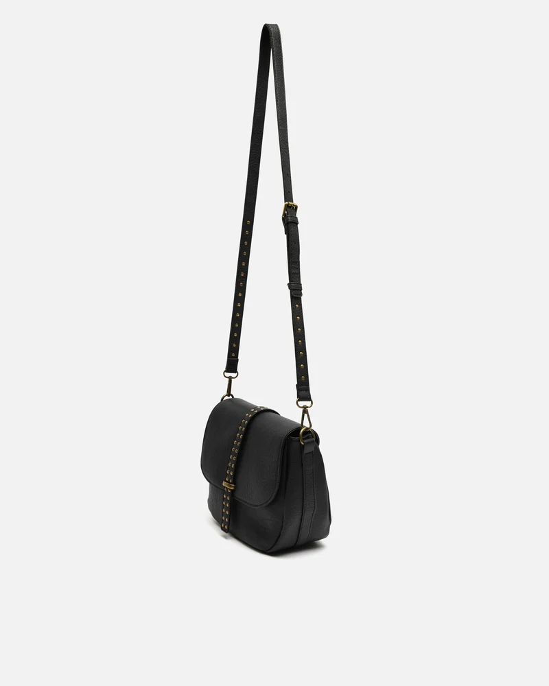 Mampi bolso bandolera pequeño con solpa y detalles metálicos