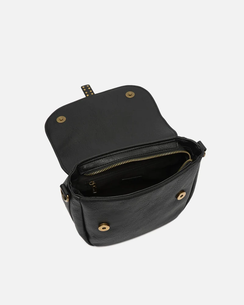 Mampi bolso bandolera pequeño con solpa y detalles metálicos