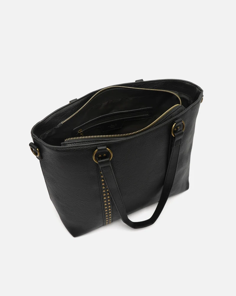 Mampini bolso shopper grande con asa bandolera extraíble y detalles metálicos
