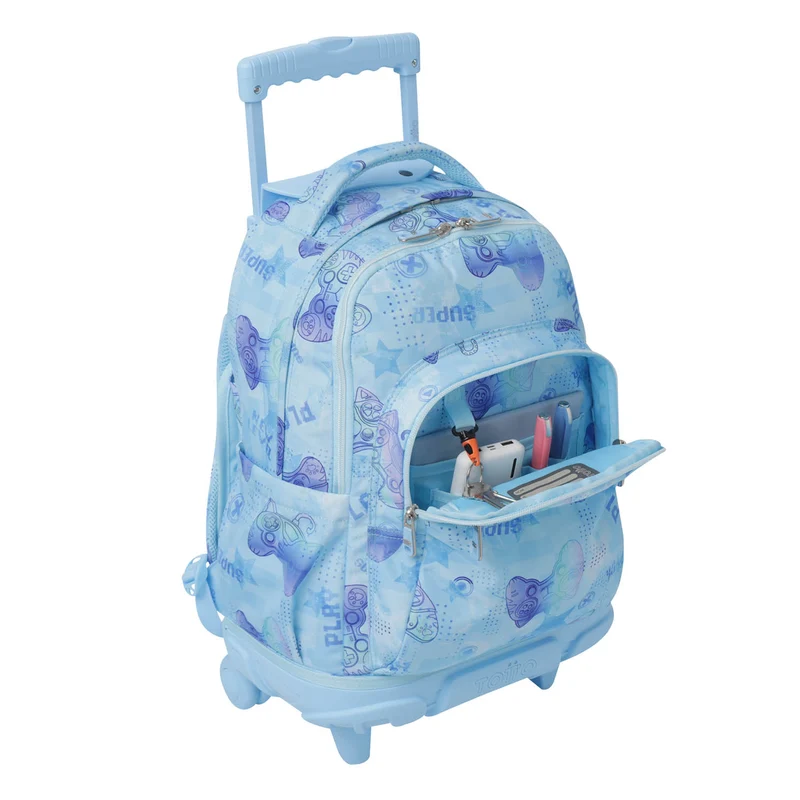 TOTTO Mochila escolar con ruedas Renglones - 1FY Polar