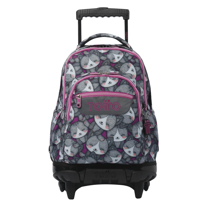 TOTTO Mochila escolar con ruedas Renglones - 7YI Kitten Rose