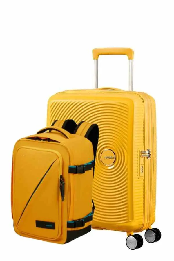 Pack Maleta Cabina SoundBox + Mochila Take2cabin de American Tourister - Amarillo