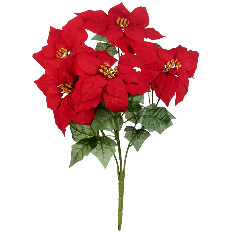 Poinsettia Bush Stem 53cm