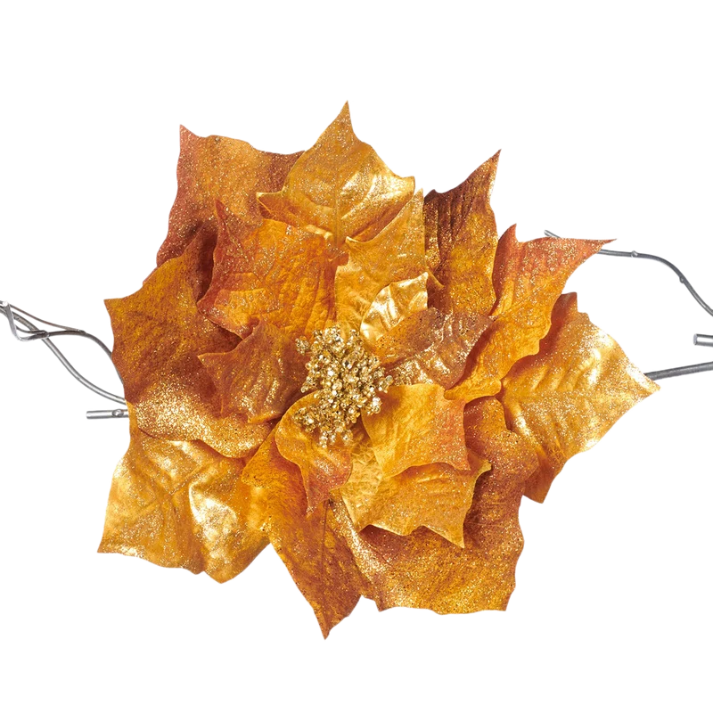 Poinsettia Flower On Clip 43cm