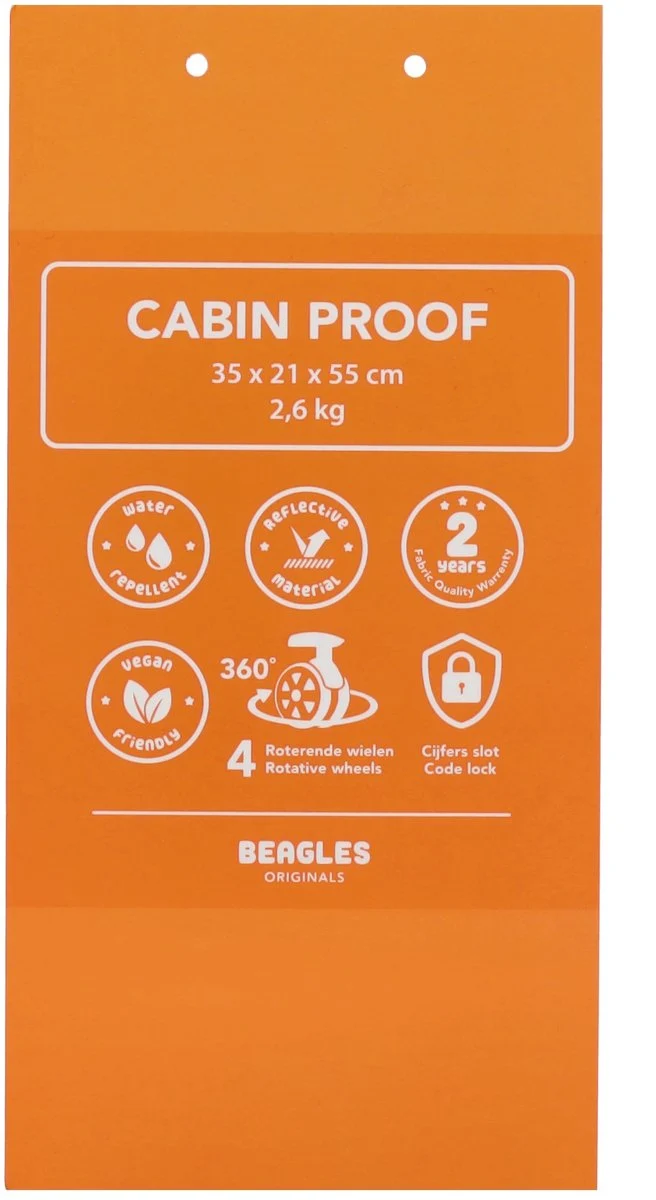Beagles Originals Waterproof Trolley Koffer Handbagage 55 x 40 x 21 Cm