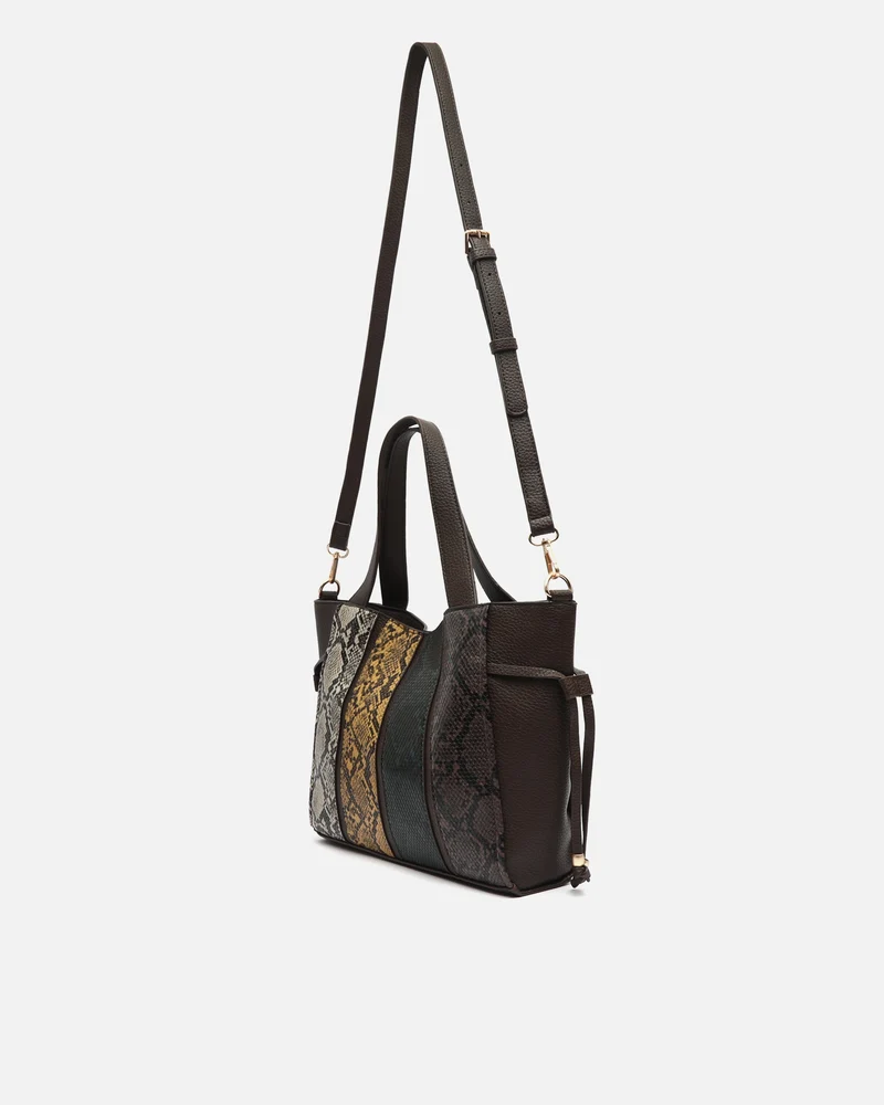 Toksito-1 bolso de hombro con neceser extraíble y estampado animal print
