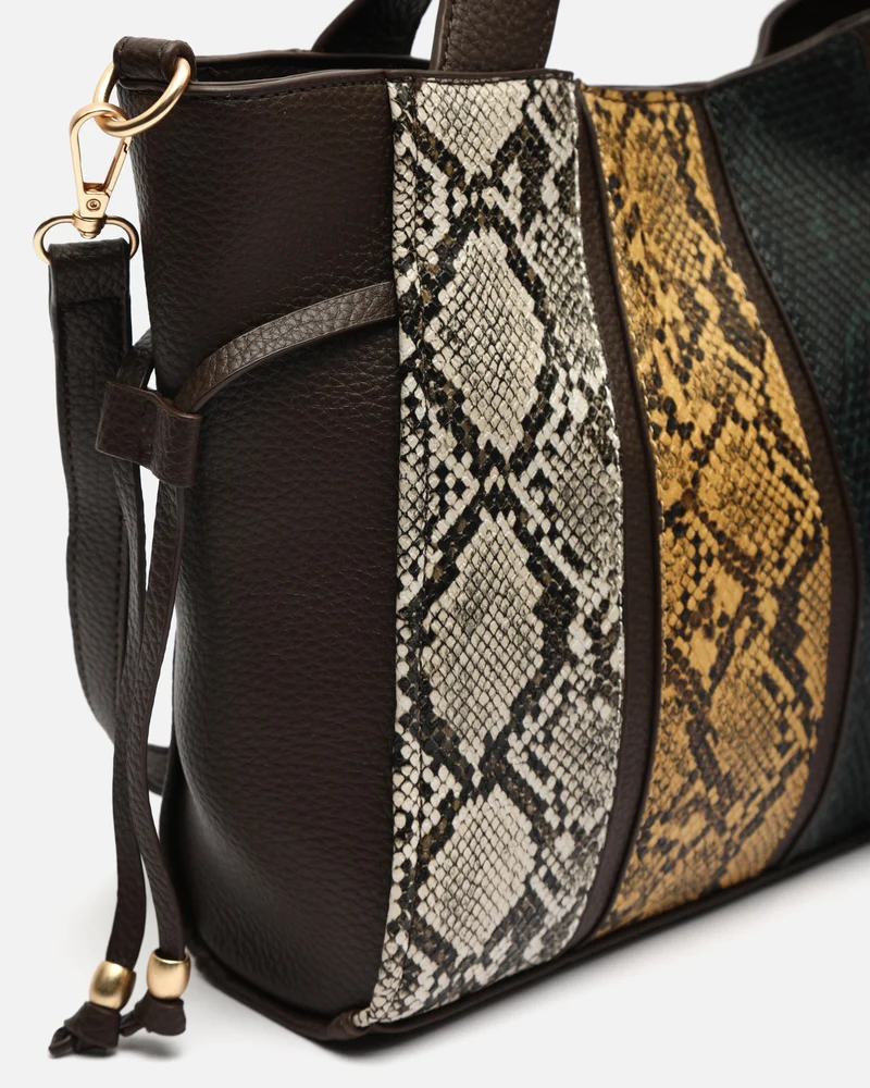 Toksito-1 bolso de hombro con neceser extraíble y estampado animal print