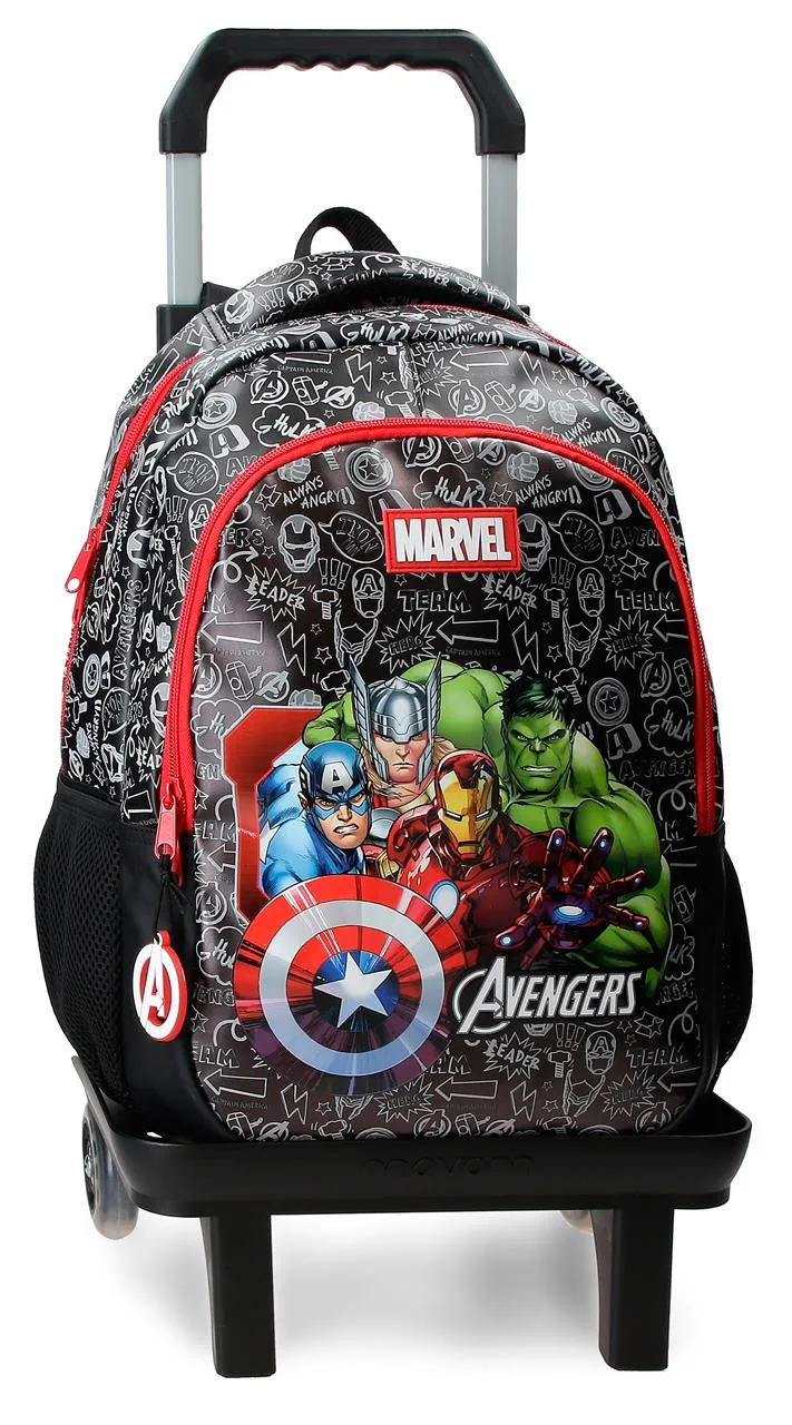33323V1 MOCHILA ADAP. 42CM 2C. C/CARRO. TEAM AVENGERS