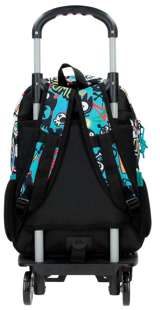 32722T1 MOCHILA ADAP. 40CM. C/CARRO. MOVOM MONSTERS NEGRO