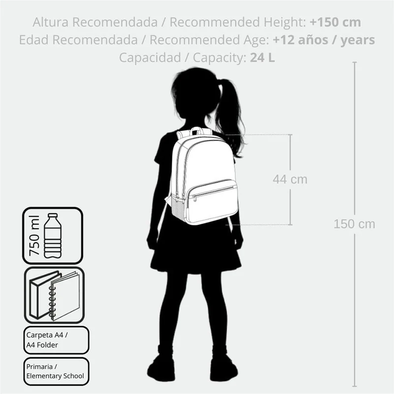 99726T1 MOCHILA ADAP. 44CM 2C. C/CARRO. ENSO HAPPINESS