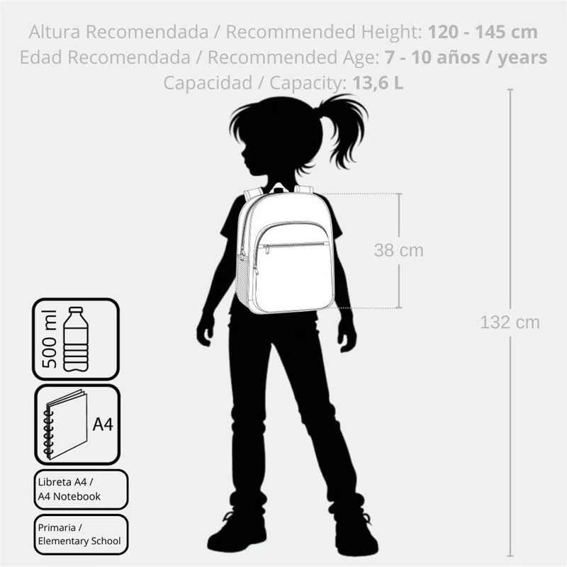 99723T1 MOCHILA ADAP. 38CM. C/CARRO. ENSO HAPPINESS