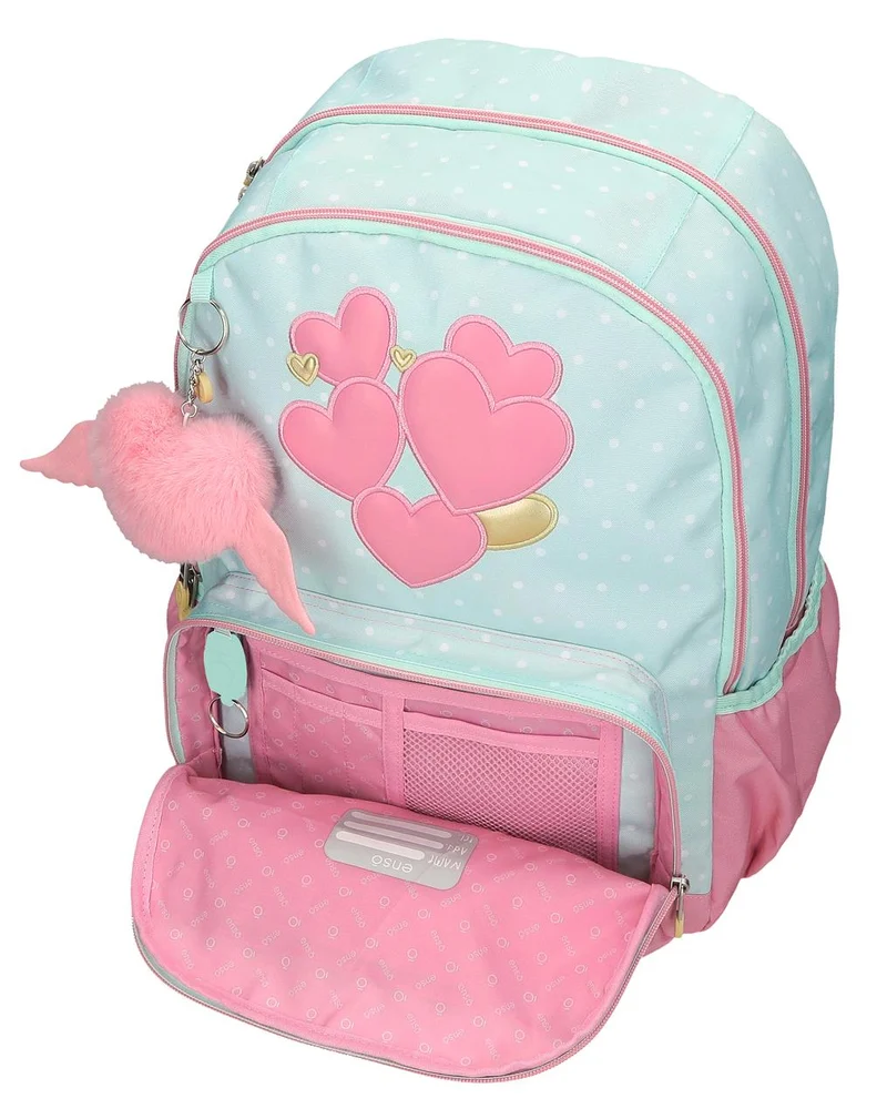 99626T1 MOCHILA ADAP. 44CM 2C. C/CARRO. ENSO HEARTS