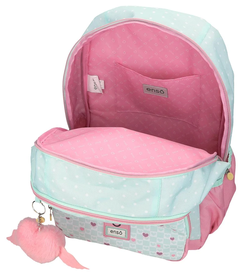 99626T1 MOCHILA ADAP. 44CM 2C. C/CARRO. ENSO HEARTS