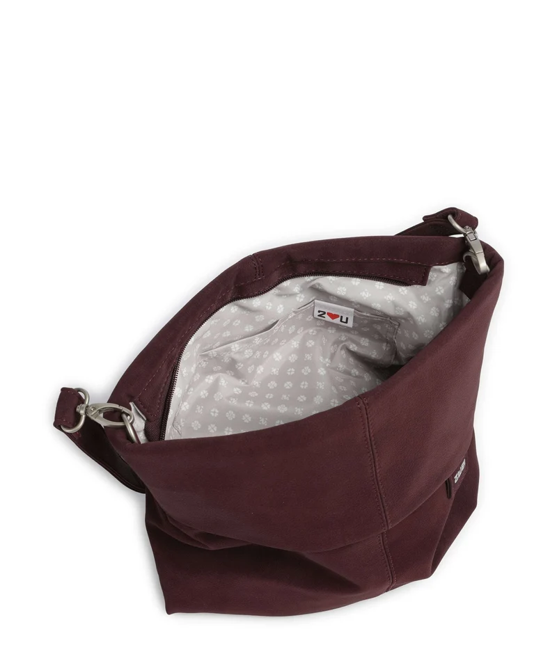Zwei Mademoiselle.M M12 Bolso de hobo nubuk/bordeaux