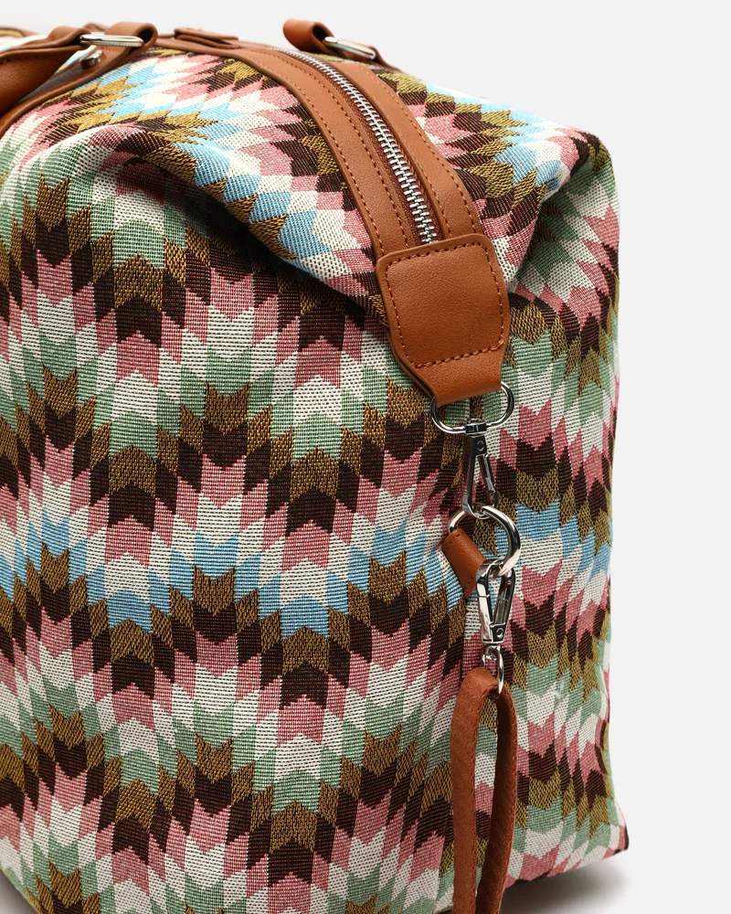 Dila bolsa fin de semana estampado jacquard con bandolera extraíble