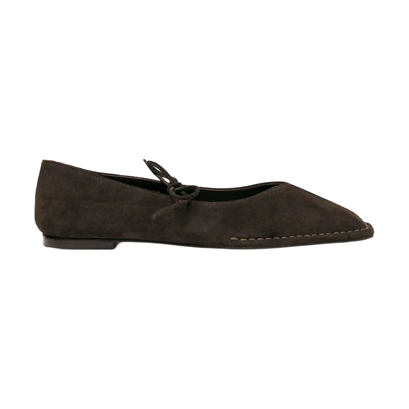 Bailarinas Sway Suede Coffee Cuero