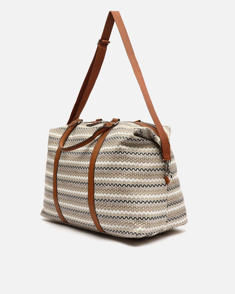Tarvos bolsa fin de semana con estampado jacquard y bandolera extraíble