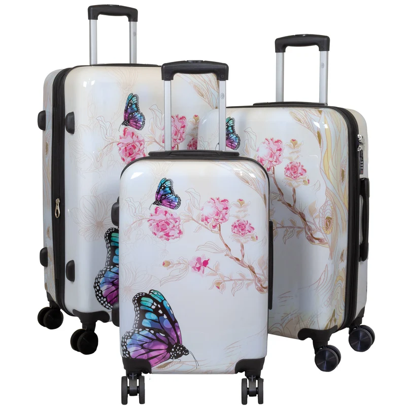 Motivkofferset 3tlg 'Butterfly beige'