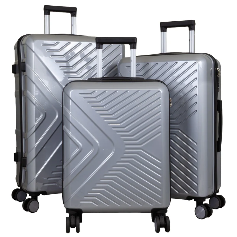 Poly-ABS Kofferset 3tlg 'Bergamo' silber