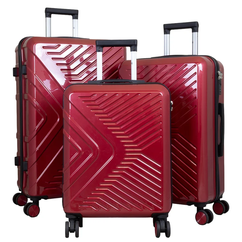 Poly-ABS Kofferset 3tlg 'Bergamo' rot
