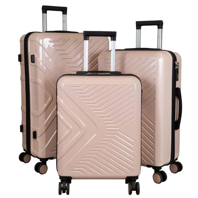 Poly-ABS Kofferset 3tlg 'Bergamo' roségold