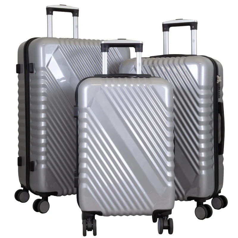 Poly-ABS Kofferset 3tlg 'Genua' silber