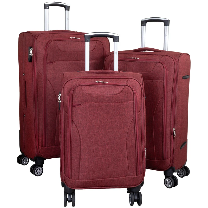 Stoff Kofferset 3tlg 'Cremona' rot