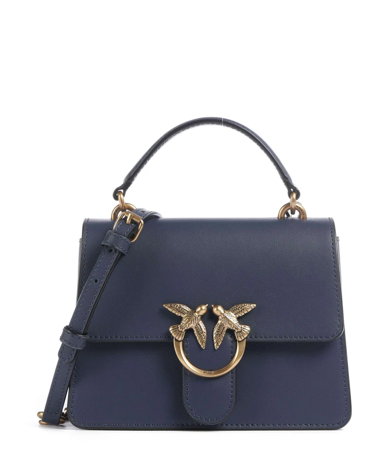 Pinko Love One Mini Bolso de mano blu indaco ombroso/antique gold