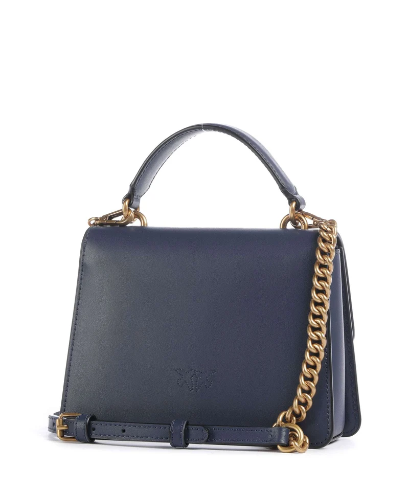 Pinko Love One Mini Bolso de mano blu indaco ombroso/antique gold