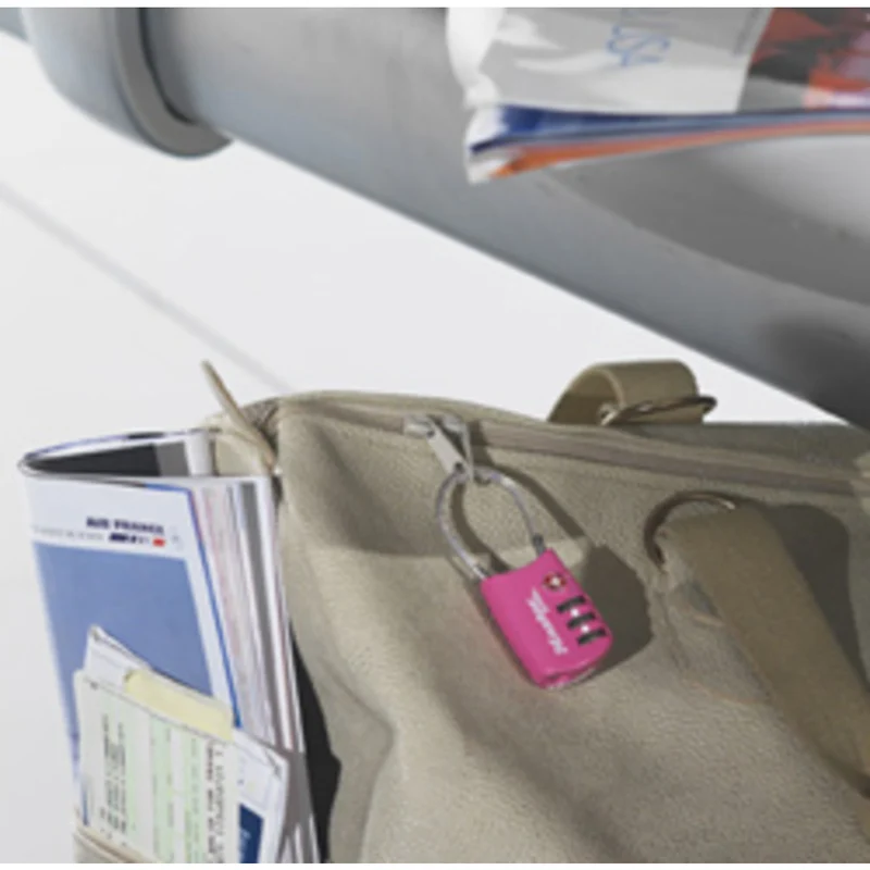 30mm wide set your own combination TSA Approved luggage padlock with flexible shackle, assorted colours