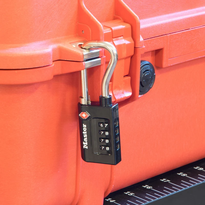 35mm wide set your own combination TSA Approved luggage padlock with extended reach shackle